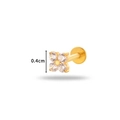 0.4cm golden G23 titanium four-leaf clover stud piercing with clear cubic zirconia - 2# Clover Style / Gold