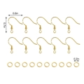 10-piece gold DIY earring findings set with 19x21mm hooks and 6mm open jump rings - Earring Hook Accessories [10 Sets] / Gold