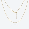 Elegant gold-plated S925 sterling silver thin chain necklace with fan-shaped pendant - Adjustable Bead Necklace / 18K Gold