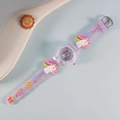 Purple unicorn kids watch with luminous cartoon 3D silicone strap and analog display - Unicorn 1 / Purple