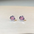 Orecchini a perno in argento S925 con zirconi rosa tondi da 0,5 carati di lusso - Stile Rosa (ED057) / Argento 925