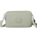 Borsa a tracolla verde salvia in nylon con cerniere multistrato e tracolla regolabile - Verde Matcha
