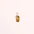 Gold stainless steel rectangle pendant with yellow zircon stone birthstone charm - November Birthstone Pendant / Gold