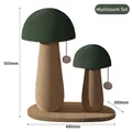 Green mushroom cat scratching post set with sisal rope and hanging teaser toy balls - Scratching Post Set / Combination Set (Large & Small Mushroom with Ball)