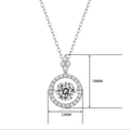Elegant 925 sterling silver moissanite halo round pendant necklace with 12mm width details - 40cm+5cm / Sunflower Claw Inlaid Style (P13318)