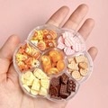 Petal-shaped case with assorted resin miniature food charms like cookies and donuts - #01 Cartoon Dessert Set