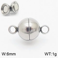 Poliertes Silber 6mm runder Magnetverschluss für Edelstahl DIY Halsketten Zubehör - 6mm / Stahlfarbe