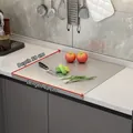 Kitchen stainless steel cutting board with protective edge, size 40x30cm for countertop - Folded One Side 1.5mm Thick / 30x40cm