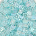 Light blue iridescent 5mm cube glass beads for DIY jewelry making and craft supplies - 5mm 10g/Pack Approx 50pcs / Light Blue