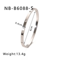 Detailed dimensions of silver floral engraved bangle with 6cm diameter and 13.4g weight - Star Flower Silver Style (NB-B6088-S) / 18K Gold Plated / Silver
