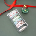 5 rolls of Christmas themed washi tape set with snowflakes and reindeer patterns - Green Series (6 Rolls)