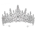 Tiara da sposa in argento con strass di cristallo scintillanti per balli e feste - Base Argento Pietra Bianca