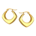 Chunky gold irregular C-shape geometric hoop earrings for women in stainless steel - Chunky Geometric Hoop