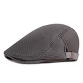 Gorra de malla gris oscuro para hombre con tejido transpirable y hebilla metálica - 55-60cm Ajustable / Gris