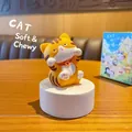 Orange striped cat resin figure with grumpy expression and cute gift packaging - Yuanqi Cat Series - Orange Cat