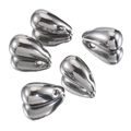 Colgantes de gota de agua en acero inoxidable plateado pulido para joyas DIY set de 5 - Color Acero