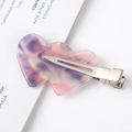 Elegant heart-shaped acetic acid hair clip with purple pink marble pattern for women - 25# Purple Pink Marble Glitter Double Heart / 6cm