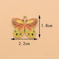 Gelber und oranger Schmetterlingsanhänger aus Emaille mit Goldrand, 1,8cm x 2,2cm - Gelber Schmetterling / 2.2CM×1.8CM