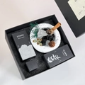 Essential oil diffuser stone set with black and clear crystals in a luxury gift box - Mountain Stream White Tea (White Gift Box)