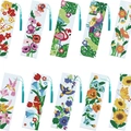 Set di 10 segnalibri pittura diamante fai da te con motivi di uccelli e farfalle e nappe - Fenicottero e Fiori di Farfalla (SQ-130) - Set di 10