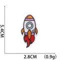 Toppa ricamata a forma di razzo spaziale per vestiti, dimensioni 5,4 cm x 2,8 cm - N. 6-Razzo