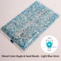 Light blue and white 3mm glass seed beads for DIY jewelry making and embroidery - Light Blue Mixed 3mm with Bugle Beads