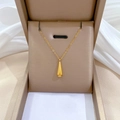 Elegant gold titanium steel choker necklace featuring a minimalist teardrop pendant - N318 Minimalist Waterdrop Gold