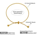 Detailed size specifications of waterproof adjustable stainless steel gold snake chain bracelet - Gold Style (E111) / Gold / 25cm(Adjustable)