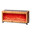 Umidificatore a camino simulato con finitura venatura del legno e luce calda a fiamma - Grana del legno chiara / Spina US