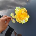 Luminous macaron yellow gold foil rose with iridescent shine for romantic gifts - Macaron Yellow