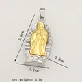 Pendente religioso Nostra Signora di Guadalupe in oro e argento con dettagli dimensioni - Ciondolo Solo (Senza Portachiavi) / Oro