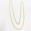Collana a catena a corda dorata da 2/3mm in acciaio inossidabile con chiusura a moschettone - Catena a Fune da 2,0 mm 60 cm (Oro 18K)