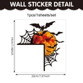 Detail view of Halloween wall sticker set featuring blood moon, bats and spider webs - Blood Moon Bats Spider Web (CT24Y11976T_T)