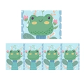 Cartoon frog and floral pattern mat in soft green and blue crystal velvet fabric - Blue Frog