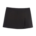 Minimalistischer schwarzer Hosenrock mit Schlitz-Design für Damen, flach liegend weiß - XS / Schwarz