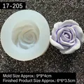 3D flower silicone mold for DIY resin, plaster, and aromatherapy crafts, rose peony design - Rose Flower Style (17-205) / 9x9x4cm / Clear