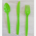 Leuchtend grünes Plastikbesteck-Set mit Gabel, Messer und Löffel für Hawaii-Partys - Grüne Messer (16 Stück)