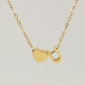 Collier minimaliste en acier inoxydable plaqué or 18K avec pendentif coeur et lettre U - Lettre U(U) / Or
