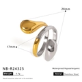Detalles del anillo de gota bicolor en acero inoxidable con medidas y peso de 5,7 gramos - US 8 / Estilo Geométrico de Esmalte en Dos Tonos (NB-R24325)