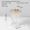 Porta aromaterapia in vetro con trama a foglia e inserto in metallo dorato 14,6 cm - Foglia / Oro
