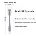 Translucent white silicone duckbill spatula with grey nylon core, 28.6cm length - Duckbill Spatula / Semi-transparent Grey