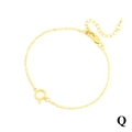 Minimalist 18K gold plated bracelet featuring a capital letter Q pendant with lobster clasp - Letter Q