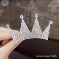 Silver crown hair comb with white rhinestones and colorful crystals, 6.5cm wide - #27 Shining Star Crown Comb