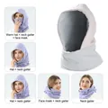 Μωβ fleece πολυλειτουργικό χειμερινό καπέλο με μάσκα και θερμαντικό λαιμού για σκι - Ένα μέγεθος / DMZ221-Γκρι (Waterproof Tech Fabric)