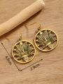 Golden hollow lotus flower earrings with Bohemian ethnic style dimensions 4.3cm by 2.9cm - Gold FX743