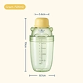 500ml bear-shaped green plastic shaker bottle with yellow cap and volume scale - Transparent Green [500ml Shaker]