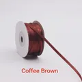 3mm coffee brown double-sided satin ribbon roll for DIY flower gift wrapping and crafts - 3mm/50 Yards / Coffee