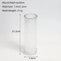 Detailed view of round fine ribbed cylinder candle mold with dimensions 7.4x21.2cm - Fine Toothed Round 6x20cm