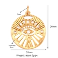 Golden evil eye pendant with white zircon inlay and 20mm diameter measurement - Gold Micro Pave CZ L296839-G