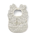 Waterproof baby feeding bib with black polka dot print and stylish wing ruffles - Wings - Desert Rain / One Size